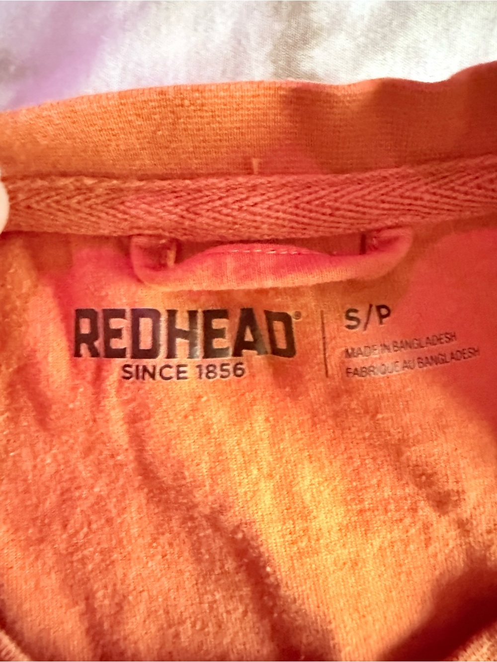 RedHead Bright Orange Short Sleeve Pocket Tee - Picture 2 of 2